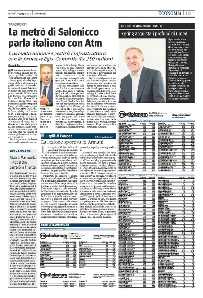La lezione sportiva di Armani