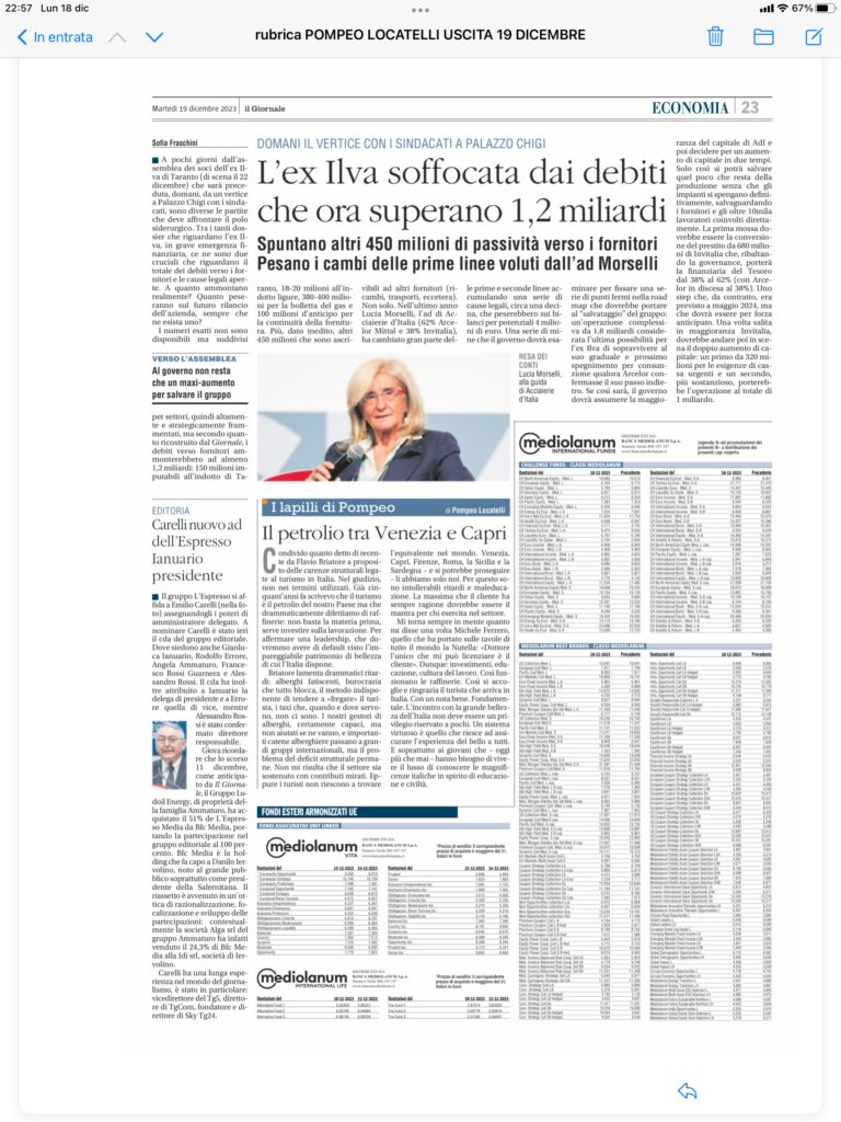 Il petrolio tra Venezia e Capri