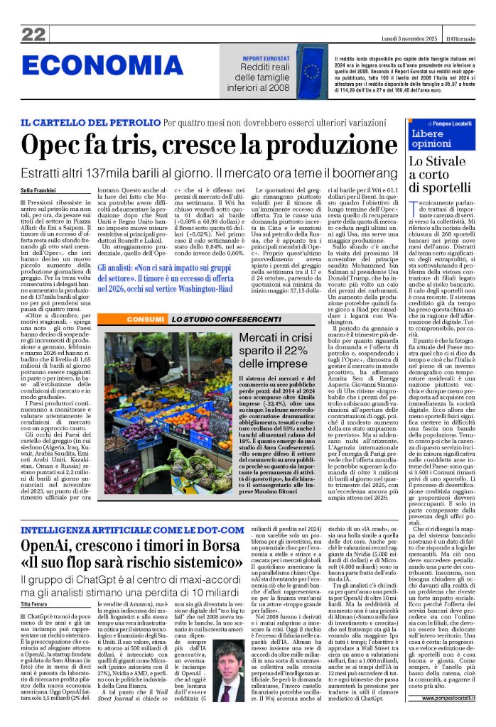 Lo Stivale a corto di sportelli